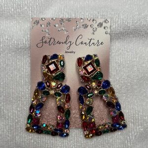 Colorful Gemstone Statement Earrings